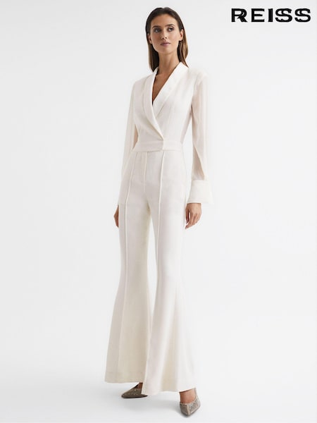 Reiss Ivory Lennon Petite Tuxedo Jumpsuit (D00305) | €101