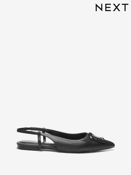 Black Forever Comfort® Buckle Detail Slingback Shoes (D00664) | € 6