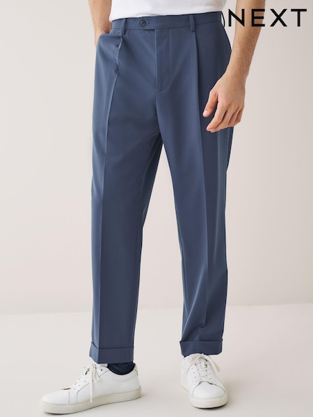 Mid Blue Relaxed Motion Flex Stretch Suit: Trousers (D01324) | € 12