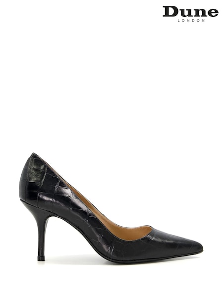 Dune London Black Bold Mid Heel Point Court Shoes (D01549) | €61
