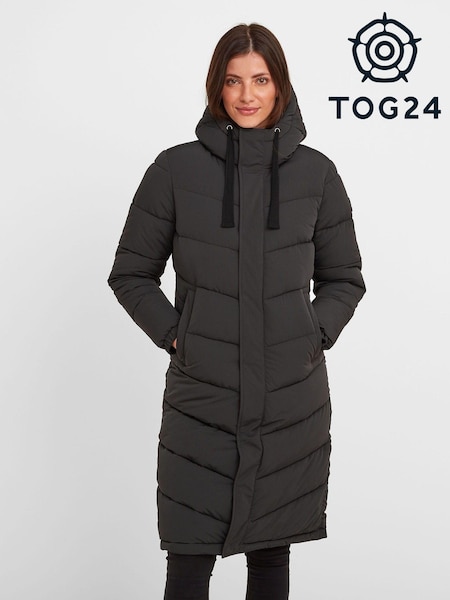 שחור - Tog 24 Raleigh Thermal Padded Hooded Long Coat (D01580) | ‏498‏₪