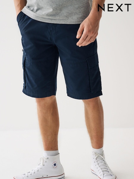Navy Blue Belted Cargo Shorts (D02017) | €6