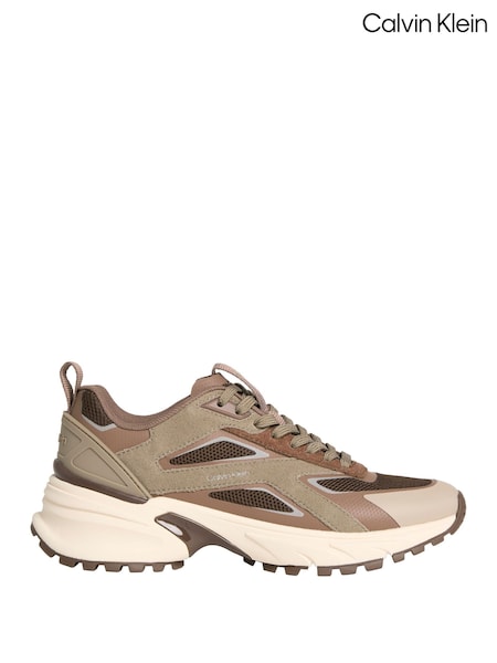 Brown - Calvin Klein Knit Mesh Runner Trainers