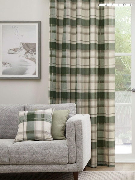 Fusion Balmoral Check Eyelet 100% Cotton Curtains (D03034) | 31 € - 92 €