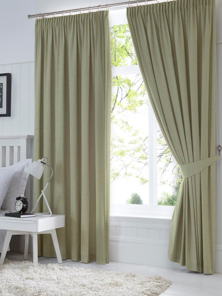 Fusion Green Dijon Blackout & Thermal Insulated 100% Cotton Curtains (D03035) | €29 - €89