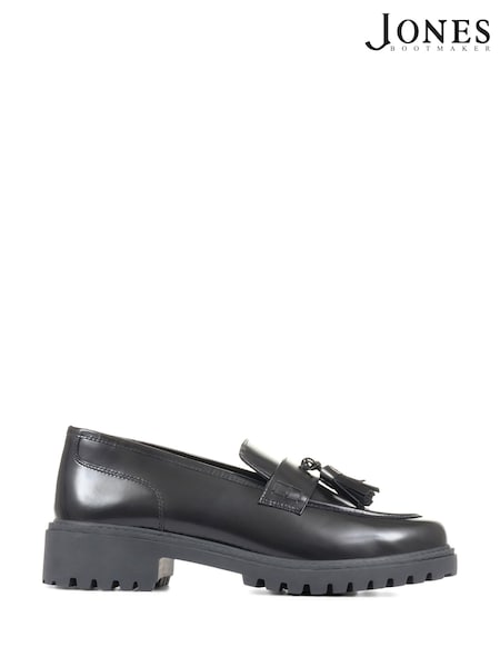 Jones Bootmaker Love Chunky Black Leather Loafers (D03421) | € 60