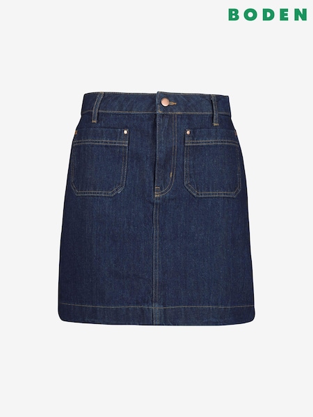 Boden Blue Patch Pocket Denim Mini Skirt (D03448) | €38
