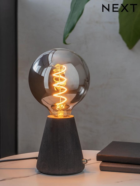Black Bronx Tapered Wood Table Lamp (D04869) | €53