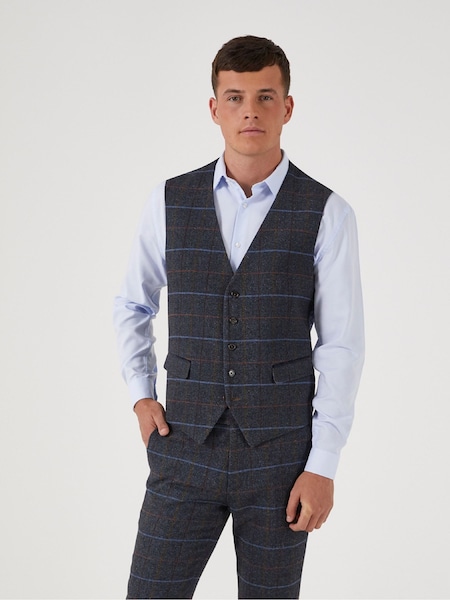 Skopes Grey Doyle Tweed Wool Blend Tailored Fit Suit Waistcoat (D07625) | €41.50
