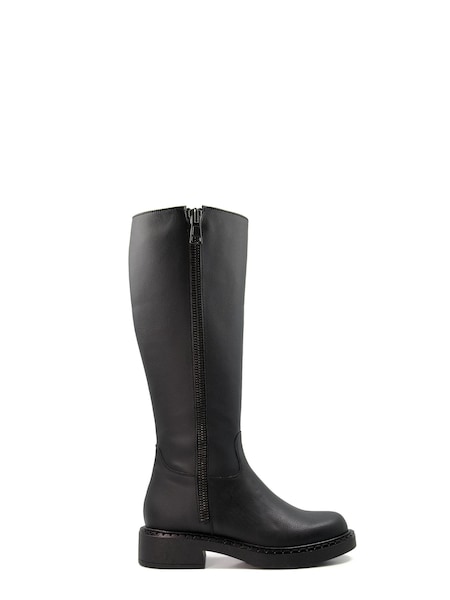 Dune London Treasured Sustainable High Leg Black Boots (D07811) | €83