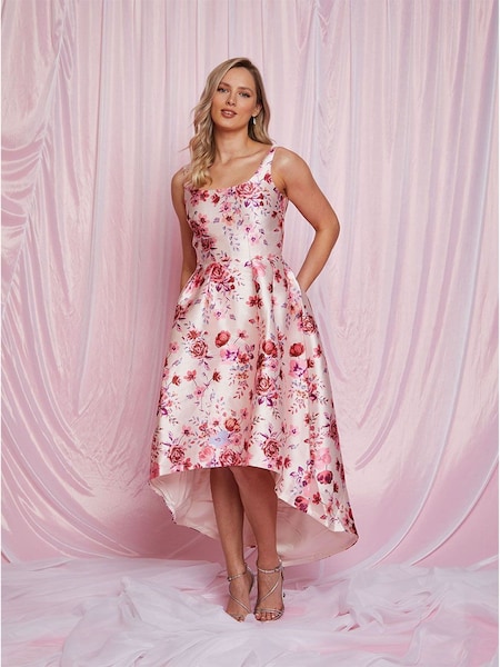 Chi Chi London Pink Cami Floral Dip Hem Dress (D07886) | € 70