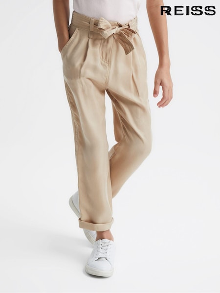 Camel - Reiss Joanie Paper Bag Cargo Trousers (D07918) | 70 €