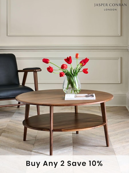 Jasper Conran London Brown Belgrave Walnut Round Coffee Table (D07937) | €756