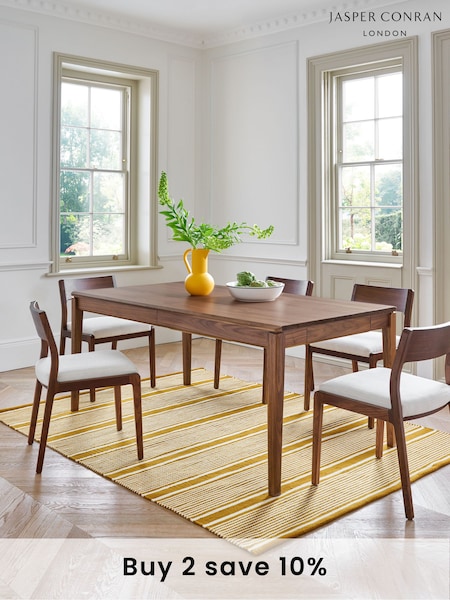 Jasper Conran London Brown Rectangular 6 to 8 Seater Belgrave Walnut Extending Dining Table (D07939) | €1,259