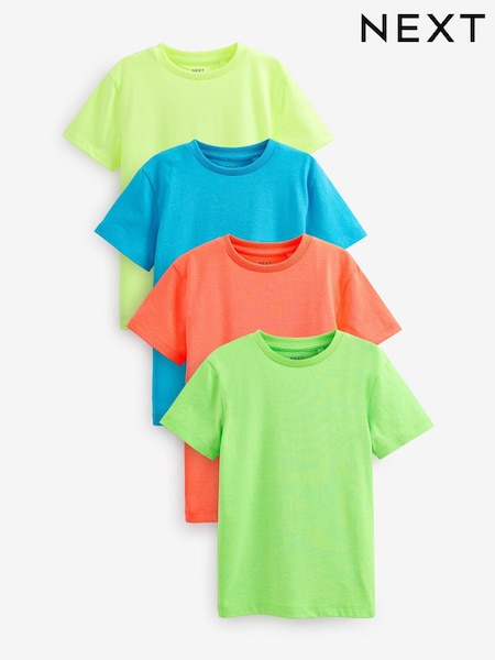 Multi Fluro - Short Sleeves T-Shirts 4 Pack (3-16yrs) (D08118) | € 15 - € 21