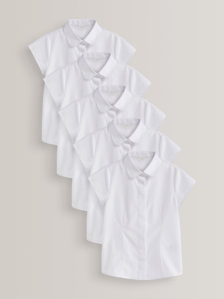 Blanco - 5 Pack Short Sleeve Fitted School Shirts (3-17yrs) (D08159) | 30 € - 51 €