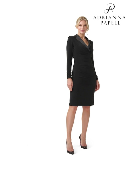 Adrianna Papell Jersey Black Tuxedo Dress (D08946) | €197