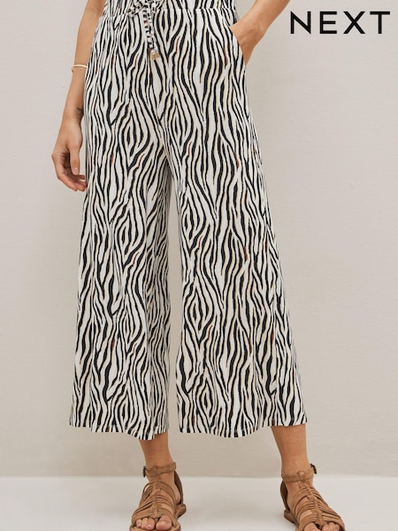 Zebra Print Jersey Culotte Trousers (D08975) | €4