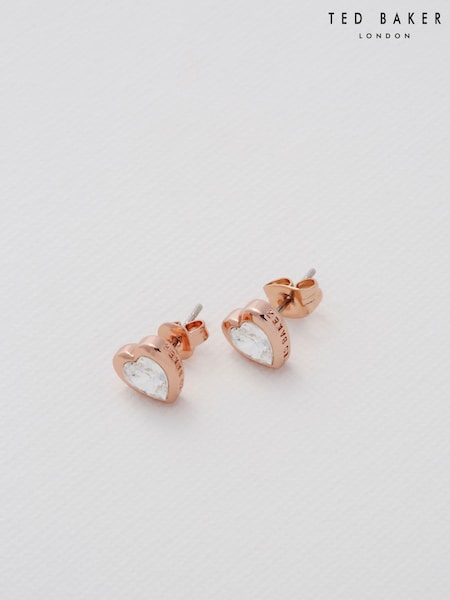 Ted Baker Rose Gold Tone HAN: Crystal Heart Earrings (D09176) | €37