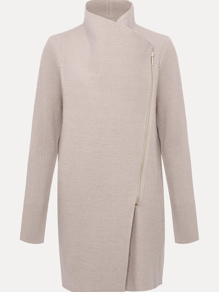 Phase Eight Natural Byanca Zip Knit Coat (D09269) | €83