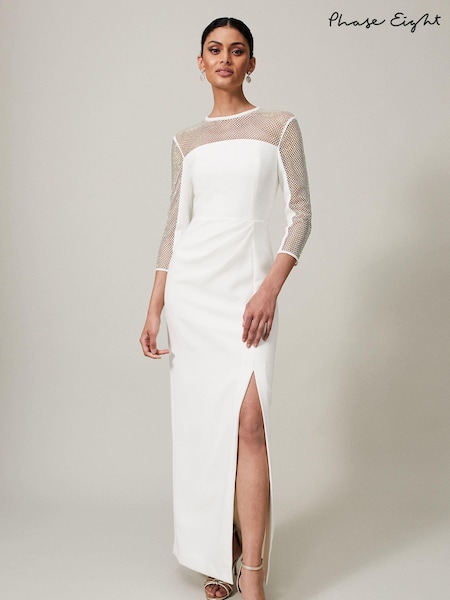 Phase Eight Cream Belle Hotfix Maxi Dress (D09285) | €223