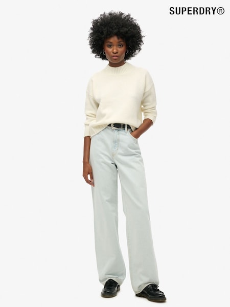 Superdry Blue Cotton Vintage Wide Leg Jeans (D09434) | €99