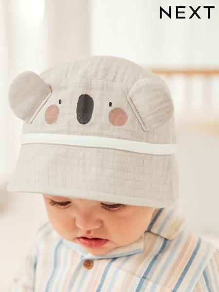 Grey Character Baby Bucket Hat (0mths-2yrs) (D10706) | € 4