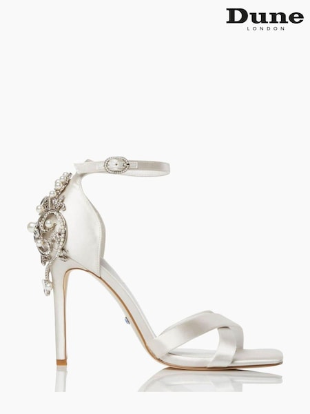 Dune London Natural Maridel Embellished Cross Strap Wedding Sandals (D11231) | €95
