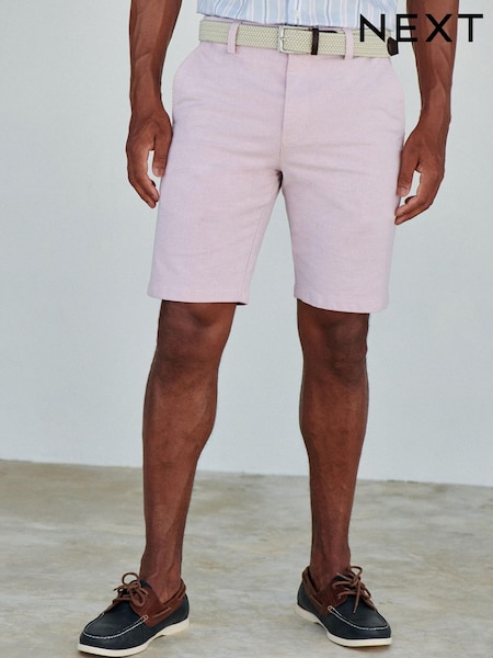 Розовый - Belted Chino Shorts with Stretch (D12698) | €2