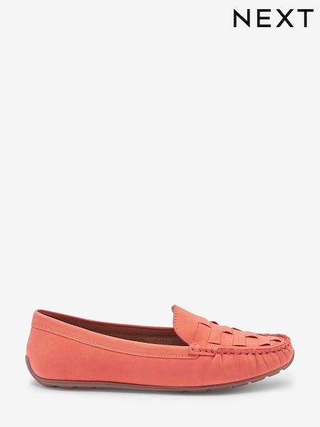 Koralno roza - Forever Comfort® Leather Weave Driver Shoes (D12941) | € 21