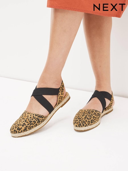 Leopardji potisk - Espadrille Cross Over Flats (D12948) | € 19