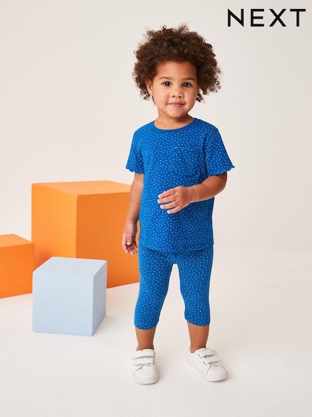 Navy pikčasta - Scallop Cotton T-Shirt (3mths-7yrs) (D14071) | € 4 - € 6