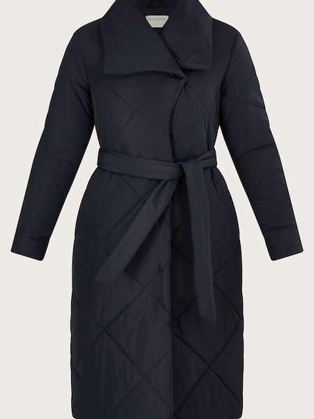 Monsoon Blue Piper Padded Shawl Collar Coat in Recycled Polyester (D14092) | €89