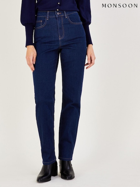 Monsoon Blue High Rise Straight Denim Jeans (D14098) | €35