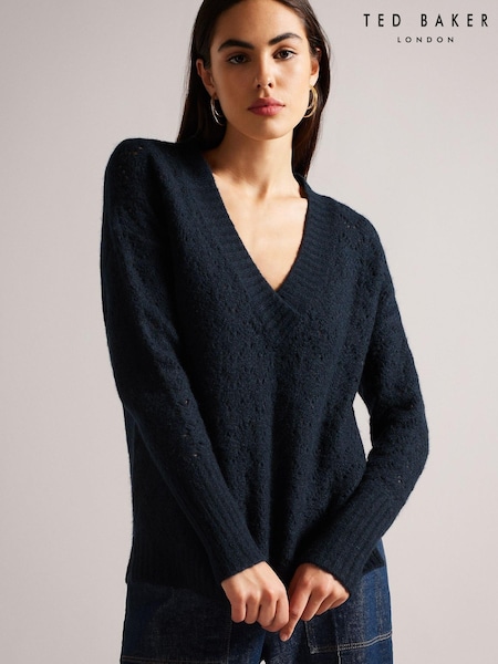 Ted Baker Blue Jackeiy V-Neck Sweater (D14128) | €83