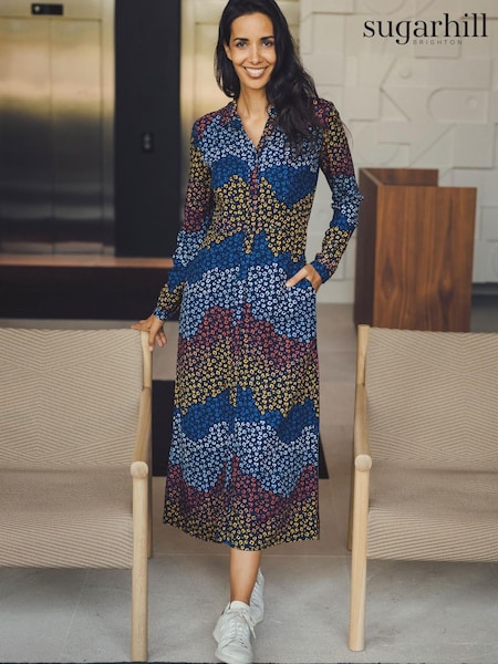Sugarhill Brighton Blue Floral Waves Clarissa Dress (D14391) | €2.50