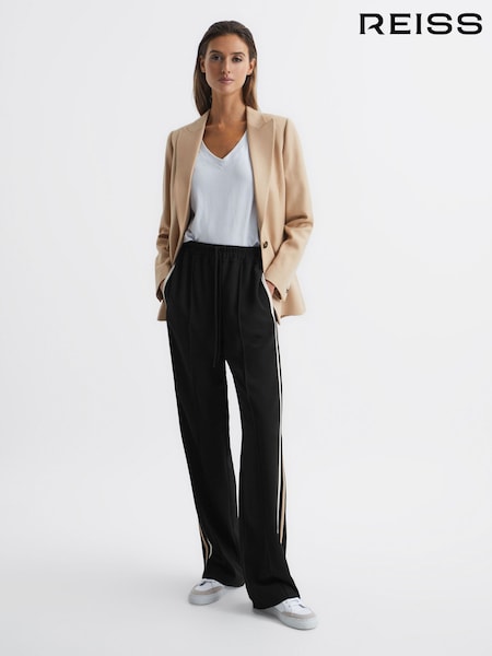 Negru - Reiss Odell Wide Leg Pull On Trousers (D14665) | 1,139 LEI