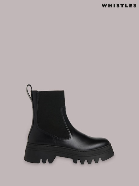 Whistles Black Chunky Hatton Chelsea Boots (D14670) | AED1,136