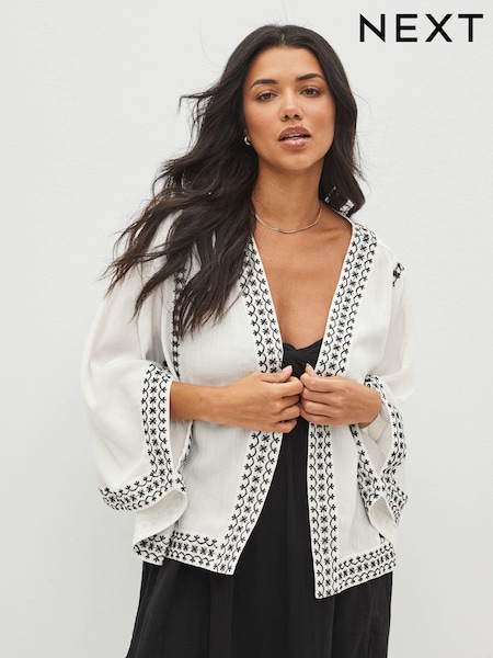 White Embroidered Kimono (D14781) | €31