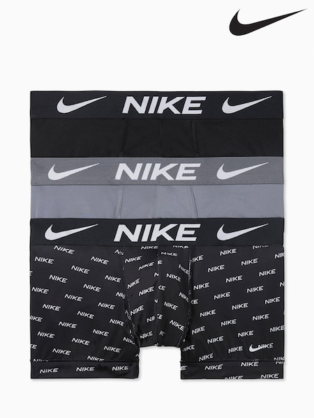 Nike Grey Nike Dri-FIT Essential Black Micro Trunks 3 Pack (D14918) | €46