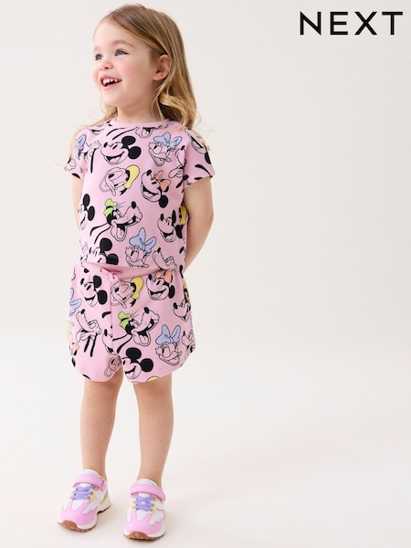 Pink Disney Mickey Mouse & Friends T-Shirt and Cycle Shorts Set (3mths-7yrs) (D15111) | €10 - €13