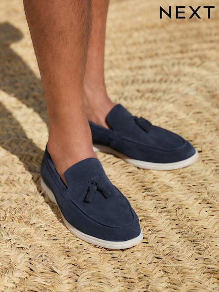 Marineblau/blau - Suede Tassel Loafers (D15203) | 32 €