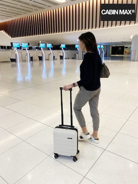 Белый - Cabin Max Anode Four Wheel Carry On Easyjet Sized Underseat 45cm Suitcase (D15368) | €66