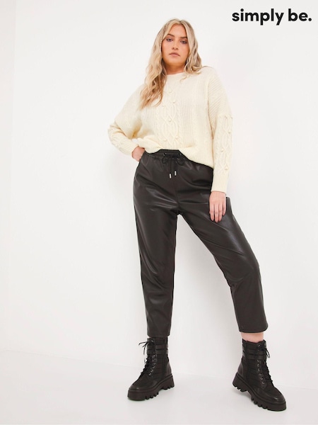 Simply Be Cream Dolman Sleeve Cable Jumper (D15848) | €42