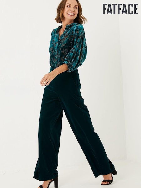 FatFace Green Wide Leg Velvet Trousers (D15881) | €34