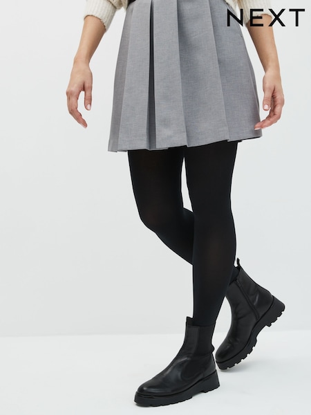 Black 80 Denier Footless Opaque Tights (D16298) | €5