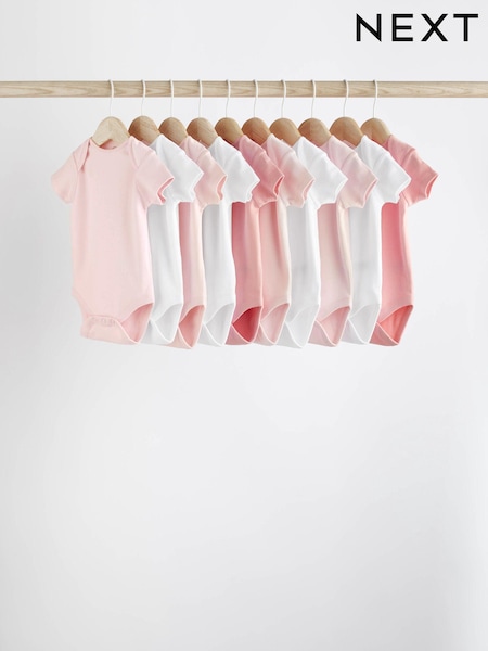Rosa/blanco - Short Sleeve Baby Bodysuits (D16305) | 25 € - 28 €
