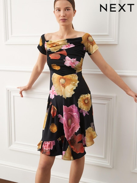 Preen X Next/Schwarz/Blumenprint - Bardot Mini Dress (D16390) | 51 €