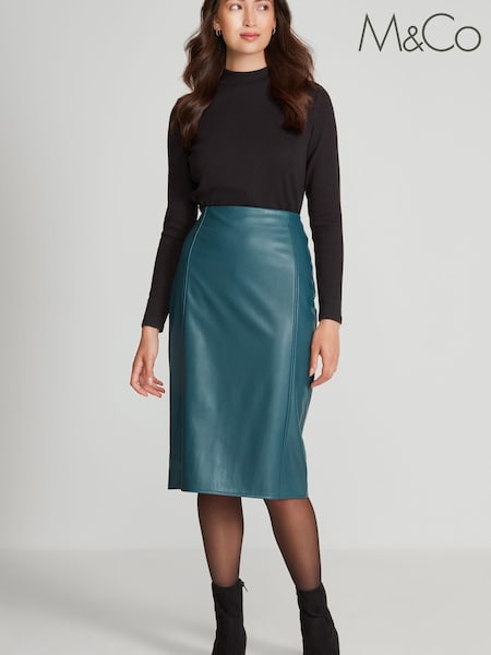 M&Co Green PU Pencil Skirt (D16738) | €21.50