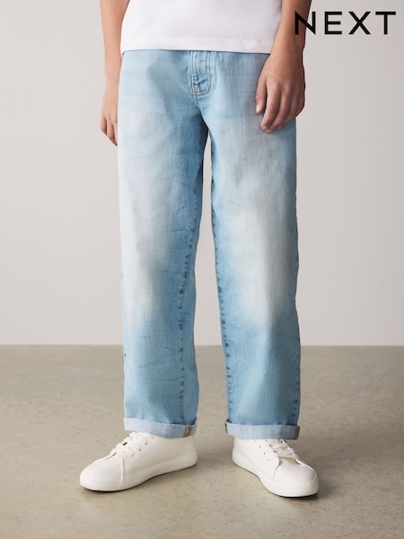 Blue Bleach Wide Fit Stretch Jeans (3-16yrs) (D16801) | 41 QAR - 58 QAR